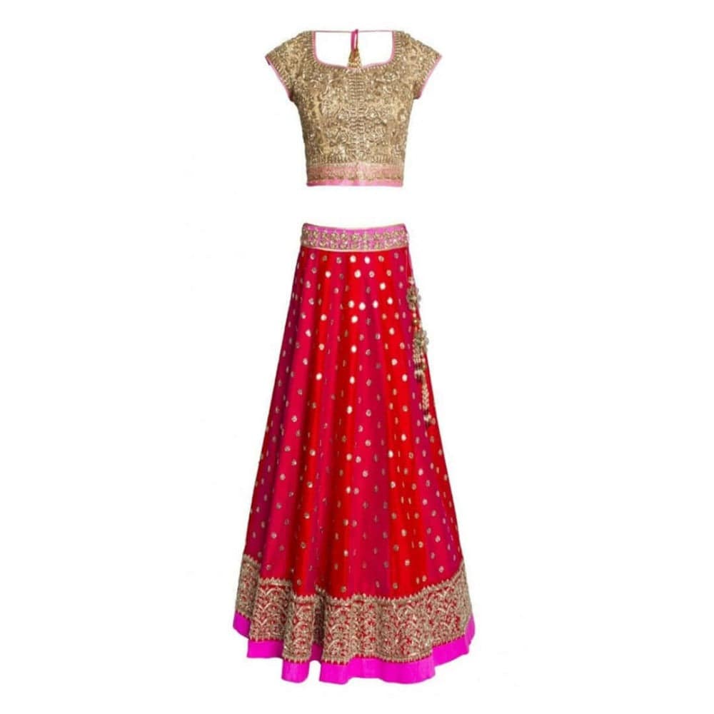 Pink lehenga with zardozi work